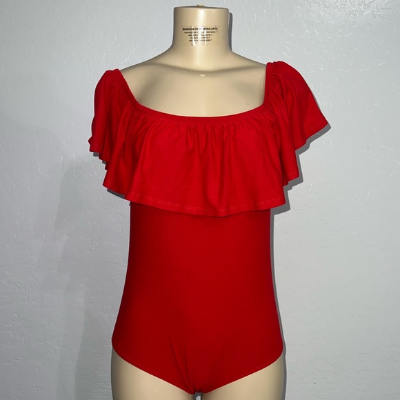 No Boundaries Tops No Boundaries Red Off The Shoulder Bodysuit